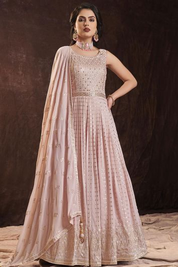 Baby Pink Georgette Gown