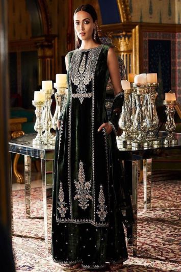 Black Velvet Heavy Designer Anarkali Suit