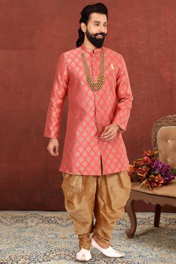 Buy Ethnic Wedding Wear Indo Western in Pink Color