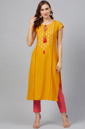 Buy For Haldi This Mustard Color Straight Pant Suit