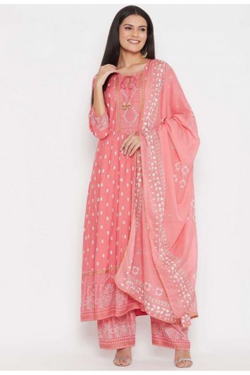 Buy Pink Color Rayon Fabric Designer Kurti