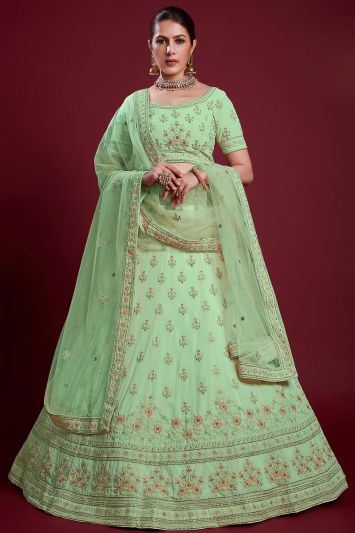 Elegant Georgette Green Lehenga Choli