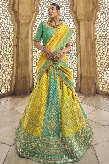 Heavy Designer Silk Fabric Lehenga Choli in Multi Color