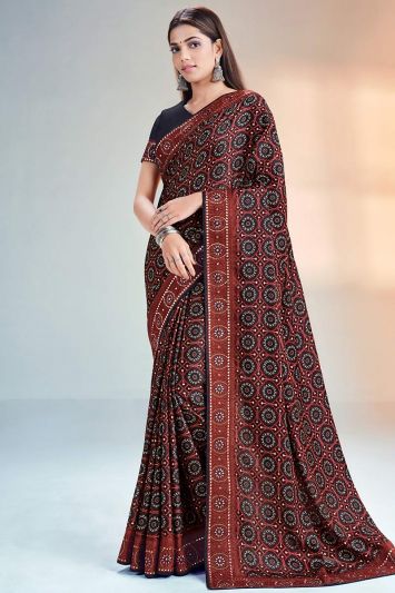 Multi Color Gaji Silk Fabric Saree