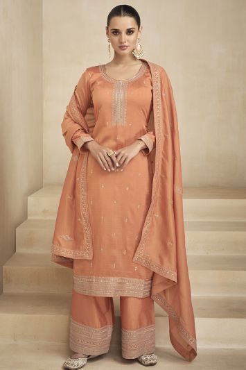 Orange Silk Adorable Palazzo Suit