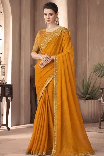 Selfie Silk Saree For Haldi Ceremony