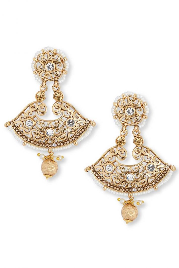 Alloy Traditional Earring Set With Stone Work