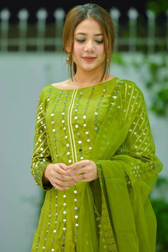 Buy This Ethnic Green Color Sharara Suit For Mehndi Function