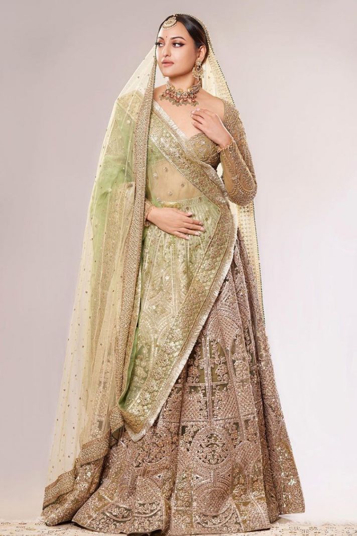 Light Green Color Heavy Net Fabric Lehenga Choli