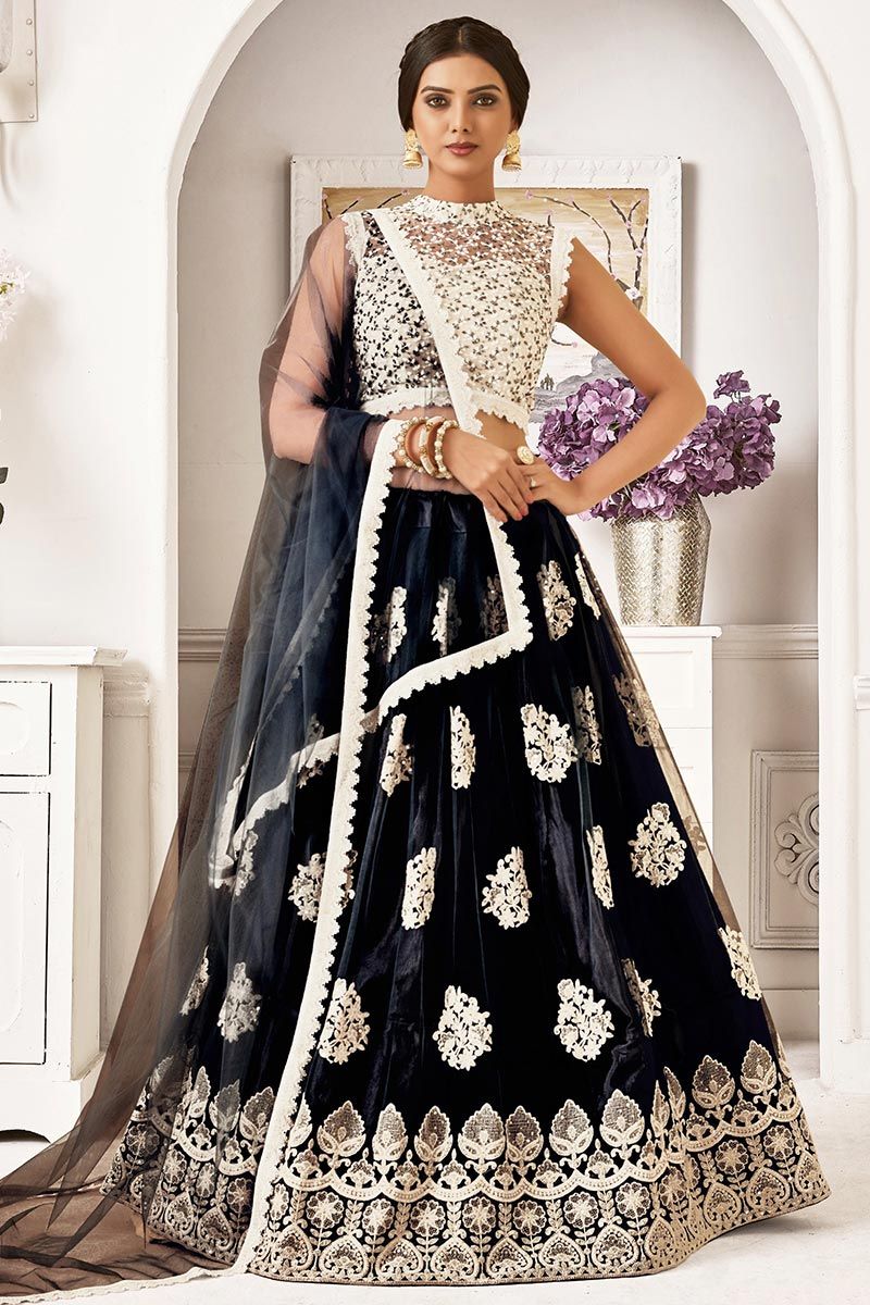 Black & White Party Wear Ladies Designer Lehenga Choli at Rs 5295