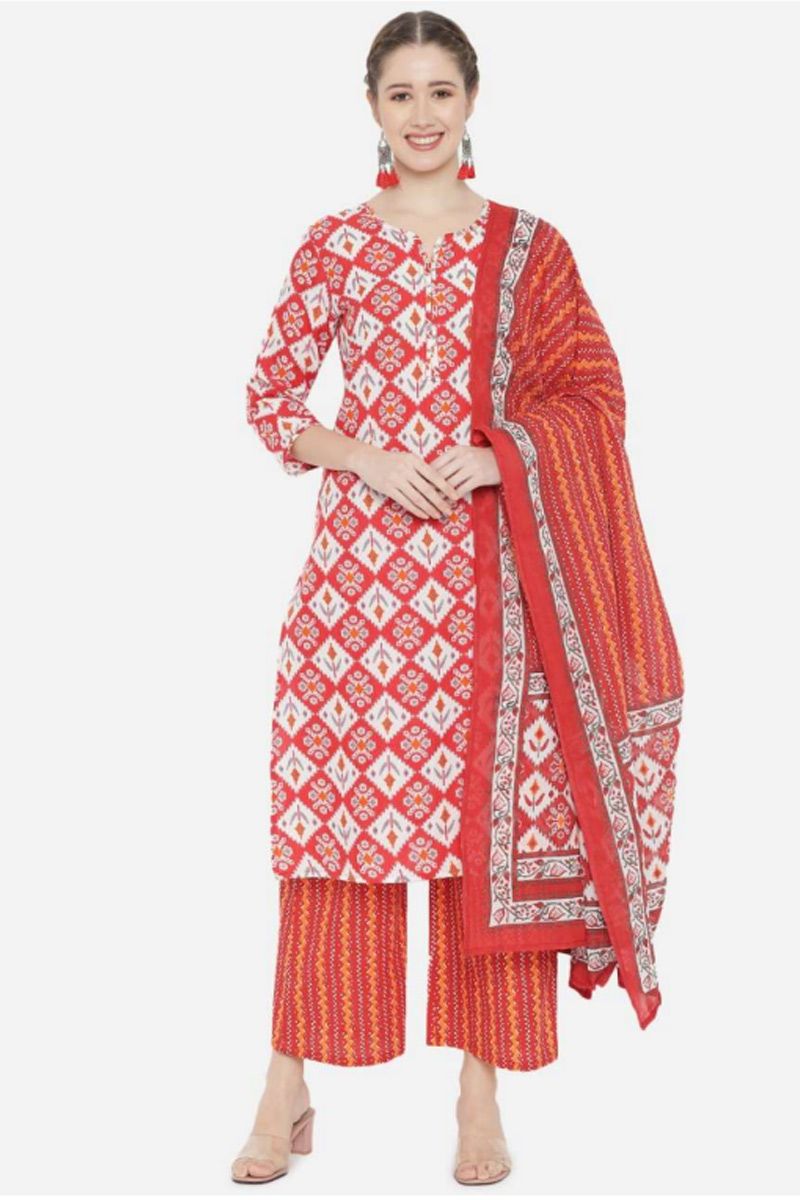 Buy Red Georgette Party Wear Mirror Work Kurti With Sharara Online From  Wholesale Salwar.