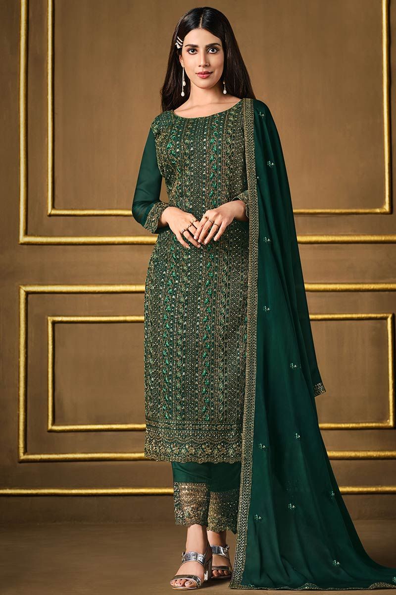 Sea Green Color Trendy Salwar Suit -