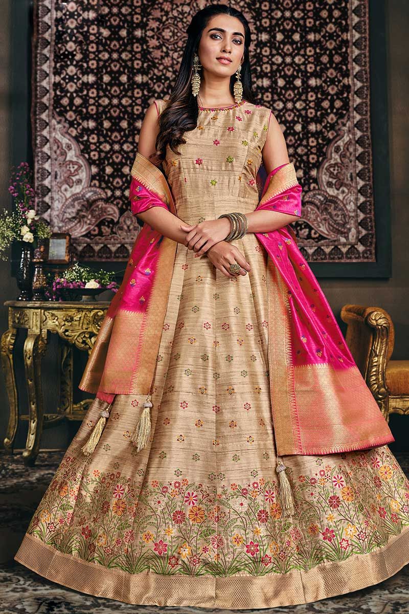 Buy Bridal Wear Maroon Embroidery Work Velvet Anarkali Suit Online From  Surat Wholesale Shop.