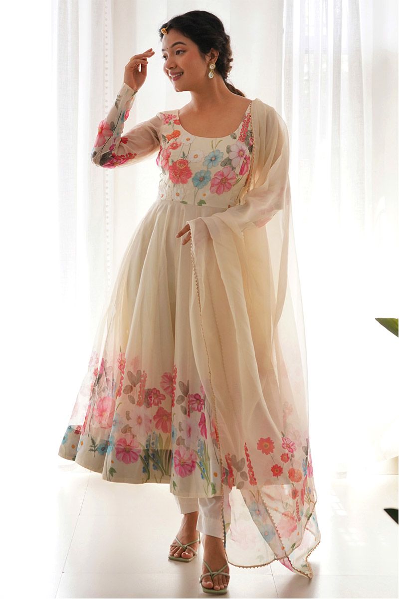 Shop Green Digital Print Georgette Gown After Six Wear Online at Best Price  | Cbazaar