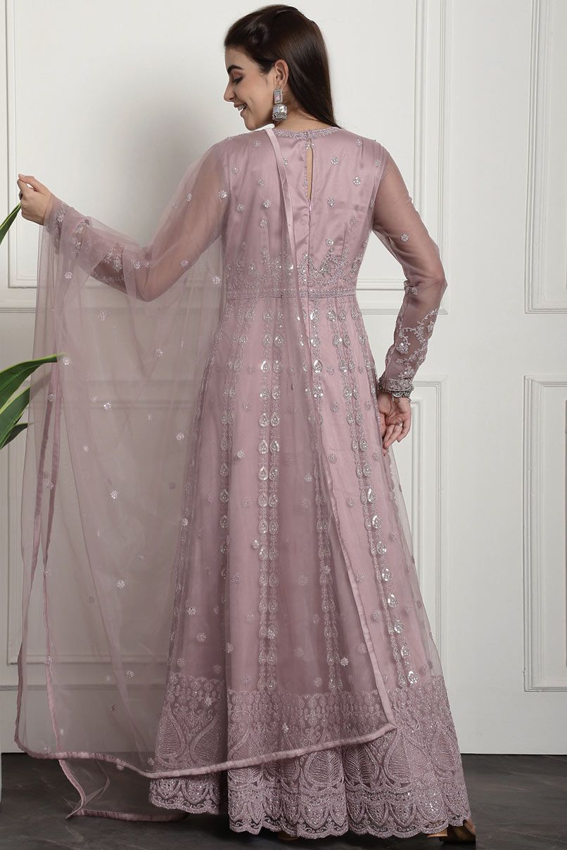 Aashirwad Creation Sheeshmahal Net Fabric Gown Style Suit Wholesale Rate