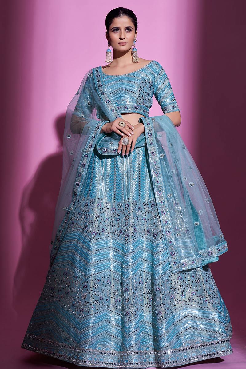 Buy Traditional Wear Firozi Jacquard Banarasi Silk Dress Material Online  From Surat Wholesale Shop.