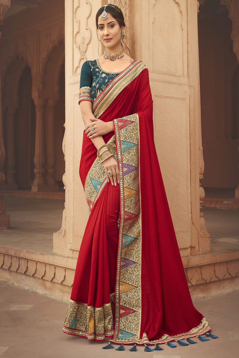 Buy online Self Design Kanjivaram Saree With Blouse from ethnic wear for  Women by Mimosa for ₹1079 at 70% off | 2023 Limeroad.com