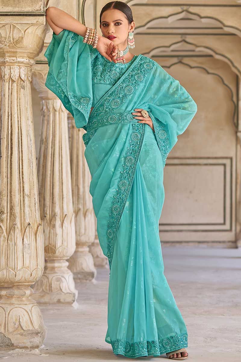 Moti work deals saree